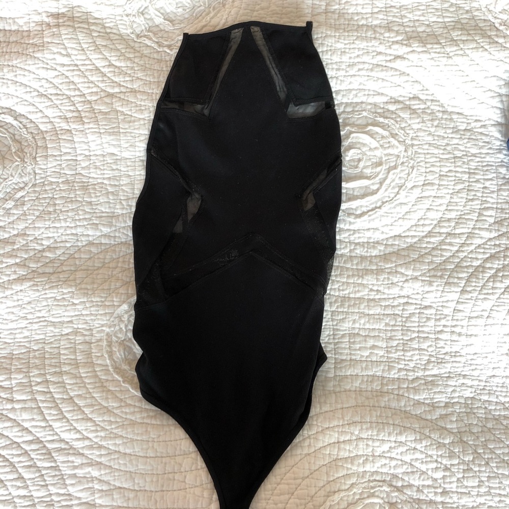 Free people ribbed star cut out bodysuit